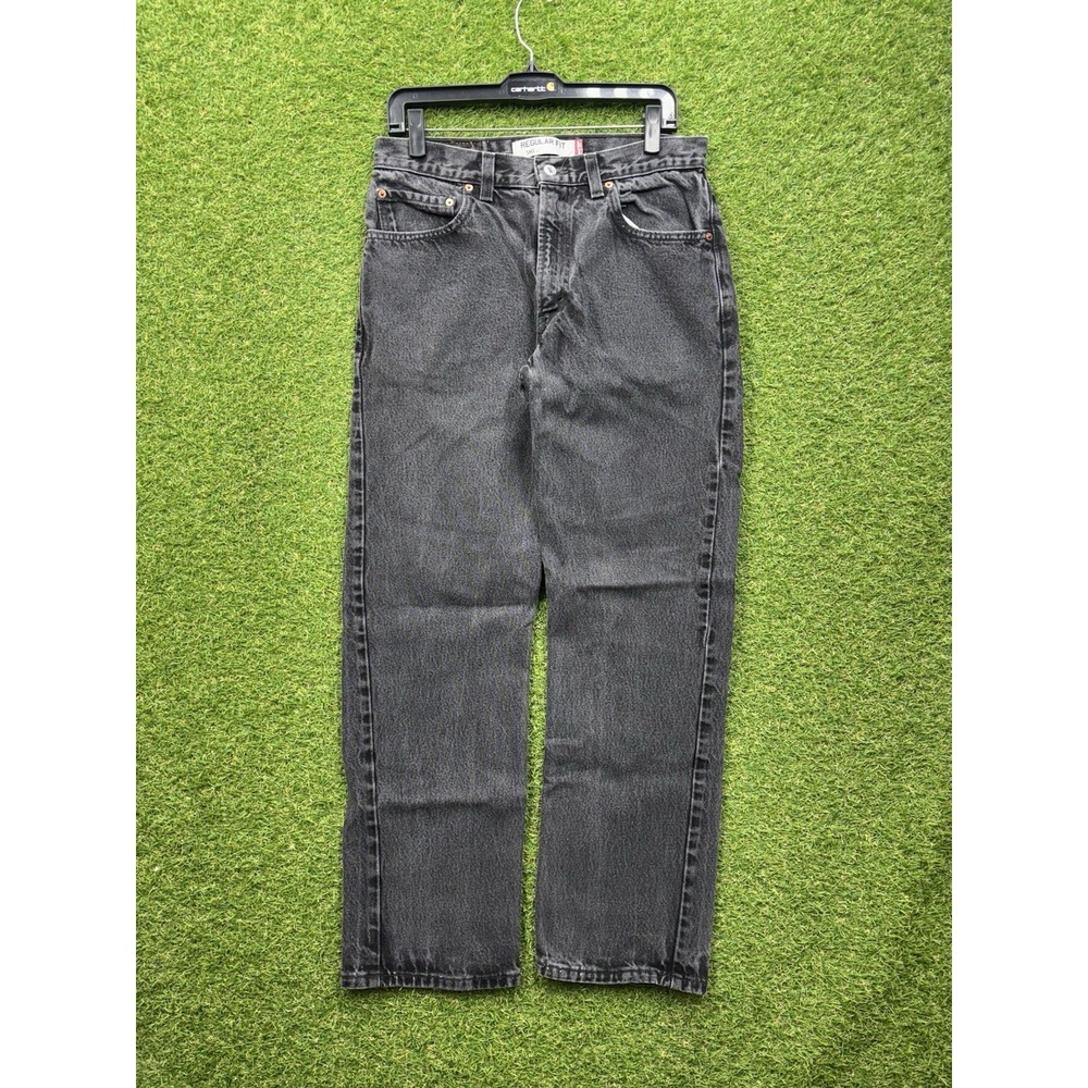 Vintage Levis 505 Jeans Mens 33x32 Black Denim Regular Fit Straight USA Made Y2K